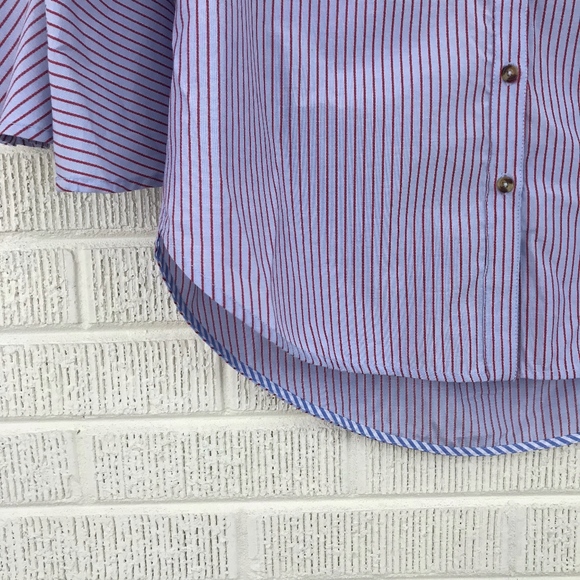 Anthropologie Maeve Striped Poplin Button Down Top - Picture 3 of 8